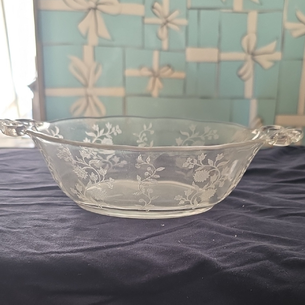 Elegant Floral Glass Bowl